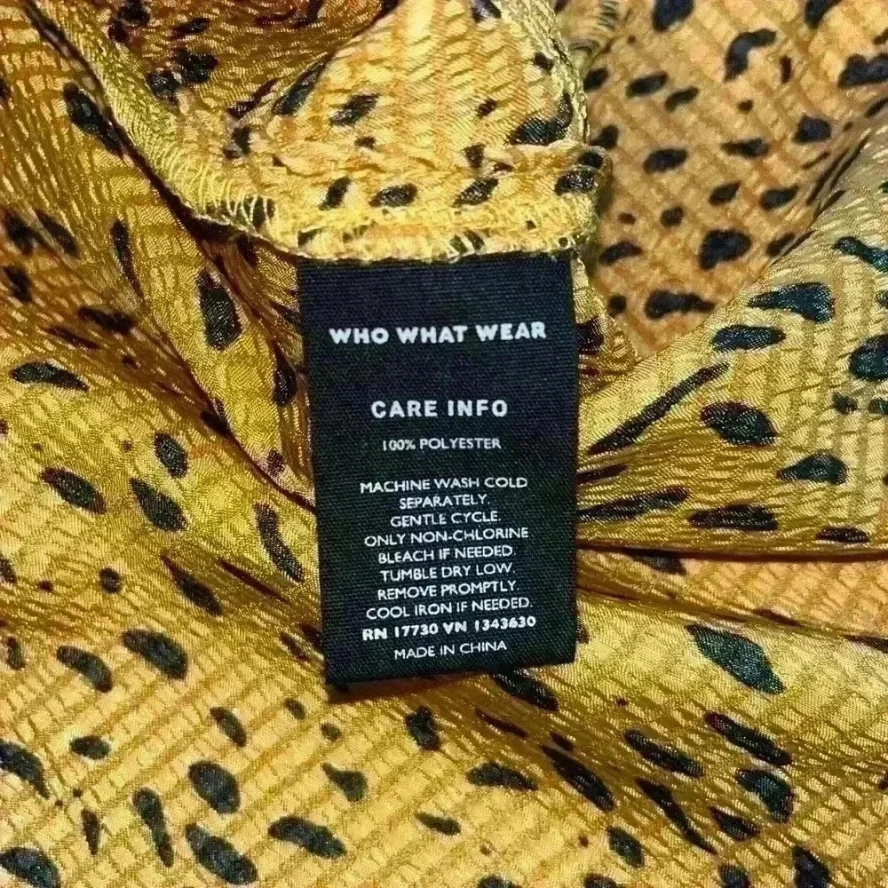 Who what wear Gold leopard print puff sleeve dress size large L - Picture 8 of 8